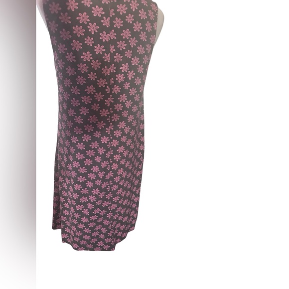 NWT Architect Pink Flowers Soft stretchy Large Flowy Midi Dress for Summer Fall - Picture 5 of 9